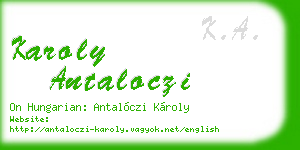 karoly antaloczi business card